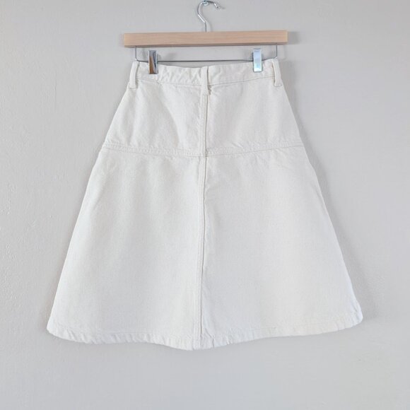 White‎ A-Line Denim Midi Skirt - Size 00P - Picture 2 of 7